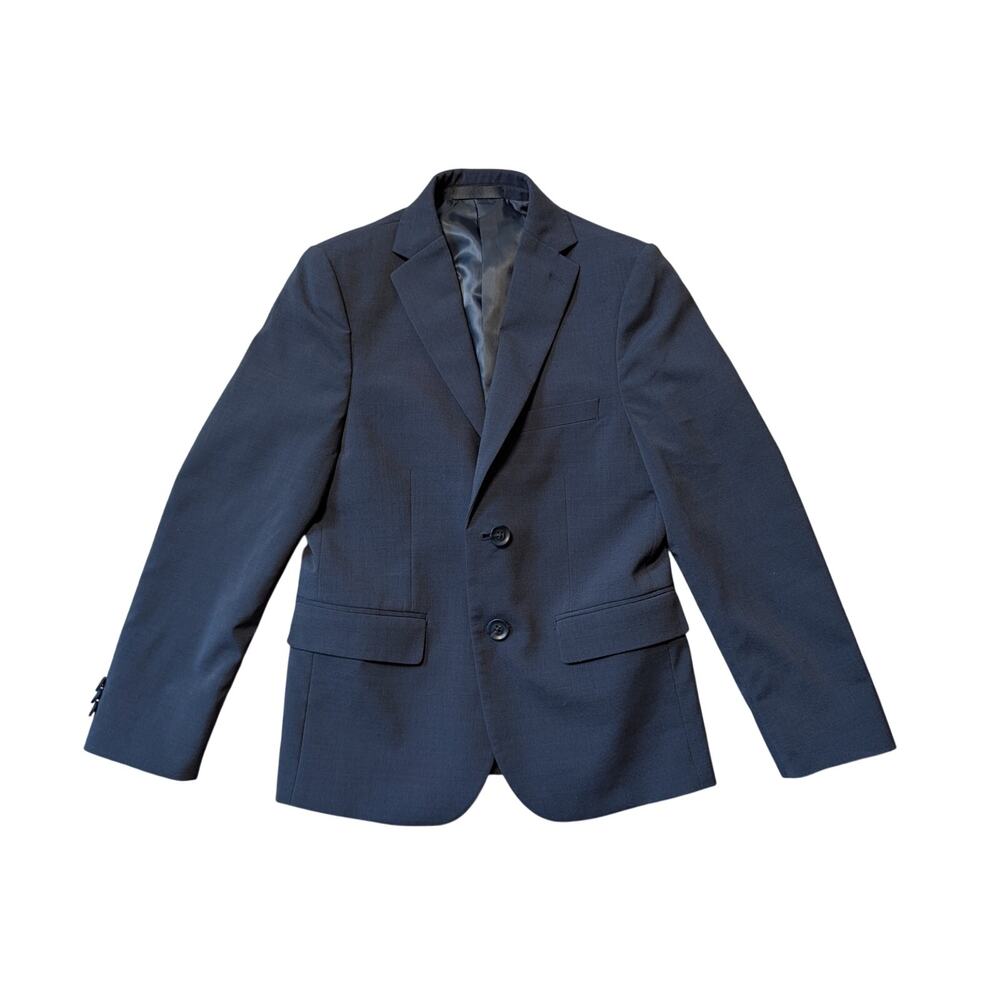 Reaction Kenneth Cole Boys Two-button Blazer Techni-Cole Stretch Blue Size 10R